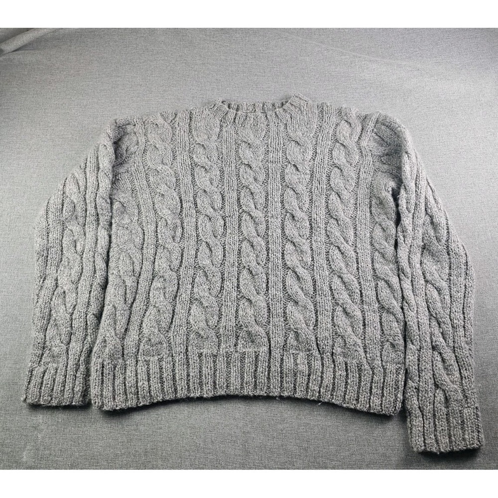 Vtg Polo Ralph Lauren Sweater Mens L Wool Linen Blend Hand Cable Knit Fisherman